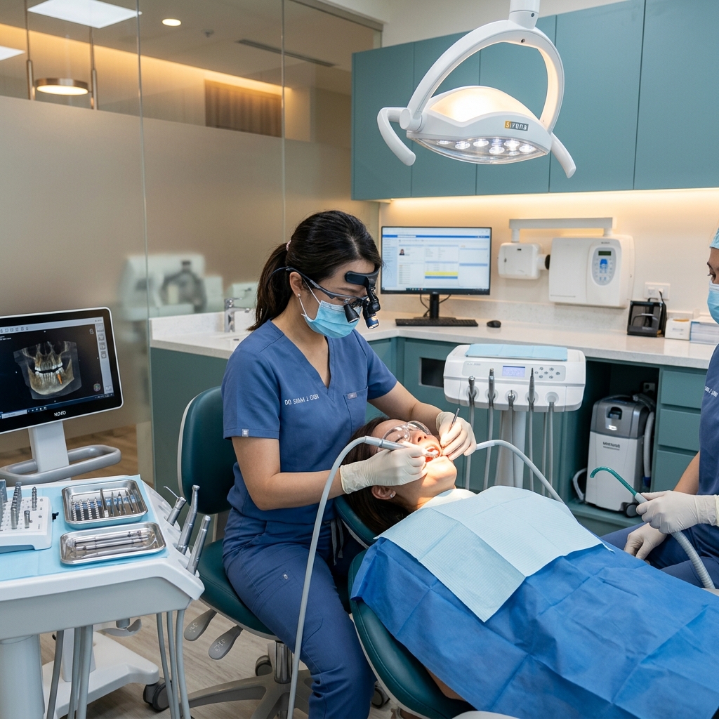 Procedimento de implante dentário com tecnologia avançada