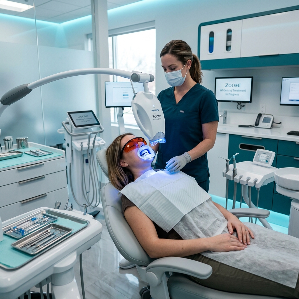 Clareamento dental profissional com tecnologia LED